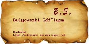 Bulyovszki Sólyom névjegykártya